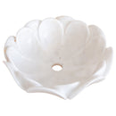 carrara white marble natural stone flower shape polished sink SKU NTRVS18 Size (D)17" (H)6" side view product shot carrara white marble natural stone flower shape polished sink SKU NTRVS18 Size (D)17" (H)6" side view product shot