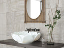 carrara white marble natural stone flower shape polished sink SKU NTRVS18 Size (D)17" (H)6"  installed in bathroom carrara white marble natural stone flower shape polished sink SKU NTRVS18 Size (D)17" (H)6"  installed in bathroom