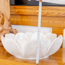carrara white marble natural stone flower shape polished sink SKU NTRVS18 Size (D)17" (H)6" height measure view carrara white marble natural stone flower shape polished sink SKU NTRVS18 Size (D)17" (H)6" height measure view