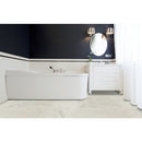 carrara white marble tile size 12"x12"x3/8" (30.5cmx30.5cm) surface polished edge beveled SKU-10086379 installed on bathroom floor carrara white marble tile size 12"x12"x3/8" (30.5cmx30.5cm) surface polished edge beveled SKU-10086379 installed on bathroom floor