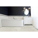 carrara white marble tile size 12"x12"x3/8" (30.5cmx30.5cm) surface polished edge beveled SKU-10086379 installed on bathroom floor carrara white marble tile size 12"x12"x3/8" (30.5cmx30.5cm) surface polished edge beveled SKU-10086379 installed on bathroom floor