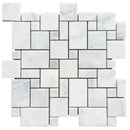 carrara white polished marble mosaics mini pattern set SKU-20012468 top view of set carrara white polished marble mosaics mini pattern set SKU-20012468 top view of set