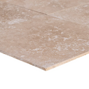 Classic Beige Travertine Honed Floor and Wall Tile SKU-CBT12x12HF corner view Classic Beige Travertine Honed Floor and Wall Tile SKU-CBT12x12HF corner view