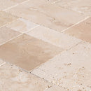 Classic Beige Travertine Tiles Antique Pattern Brushed and Chiseled SKU-CBLTAPBFCE close view Classic Beige Travertine Tiles Antique Pattern Brushed and Chiseled SKU-CBLTAPBFCE close view