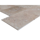 classic rustic beige travertine tile straight honed filled 16x24 SKU-10106303 corner view classic rustic beige travertine tile straight honed filled 16x24 SKU-10106303 corner view