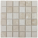 Crema marfil beige marble mosaic 2"x2" polished SKU-10083731 top view Crema marfil beige marble mosaic 2"x2" polished SKU-10083731 top view