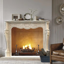 Crema Marfil Marble French Villa Style Hand-carved Fireplace Surround Crema Marfil Marble French Villa Style Hand-carved Fireplace Surround