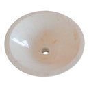 crema marfil marble natural stone tapered sink high gloss polished SKU NTRVS37 Size (D)16" (H)6" side view product shot crema marfil marble natural stone tapered sink high gloss polished SKU NTRVS37 Size (D)16" (H)6" side view product shot