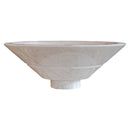 crema marfil marble natural stone tapered sink high gloss polished SKU NTRVS37 Size (D)16" (H)6" side view product shot crema marfil marble natural stone tapered sink high gloss polished SKU NTRVS37 Size (D)16" (H)6" side view product shot