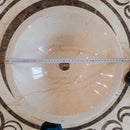 crema marfil marble natural stone tapered sink high gloss polished SKU NTRVS37 Size (D)16" (H)6" width measure view crema marfil marble natural stone tapered sink high gloss polished SKU NTRVS37 Size (D)16" (H)6" width measure view