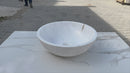 Calacatta white marble vessel sink polished and rough d16 h5 SKU EGECVP165 360 view Calacatta white marble vessel sink polished and rough d16 h5 SKU EGECVP165 360 view