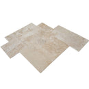 denizli beige antique pattern tile brushed chiseled unfilled SKU-20020083 angle view denizli beige antique pattern tile brushed chiseled unfilled SKU-20020083 angle view
