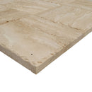 denizli beige vein cut travertine pavers honed chiseled 12x12 SKU-20020075 close up view denizli beige vein cut travertine pavers honed chiseled 12x12 SKU-20020075 close up view