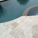 Diana Royal Beige Marble Versailles Pattern Floor and Wall Tile SKU-317326 installed around pool Diana Royal Beige Marble Versailles Pattern Floor and Wall Tile SKU-317326 installed around pool