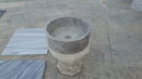 natural stone tundra grey marble round vessel sink polished SKU TMS04 Size (D)16.5" (H)6"  video natural stone tundra grey marble round vessel sink polished SKU TMS04 Size (D)16.5" (H)6"  video