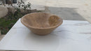 Noce Brown Travertine V-Shape Tapered Sink Polished (D)16" (H)6" Noce Brown Travertine V-Shape Tapered Sink Polished (D)16" (H)6"