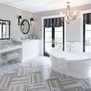 Equator White Marble Floor and Wall Tile SKU-31736124P ınstalled on bathroom floor Equator White Marble Floor and Wall Tile SKU-31736124P ınstalled on bathroom floor