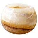 Honey Onyx Stone Candle Holder SKU-315377 close shot Honey Onyx Stone Candle Holder SKU-315377 close shot