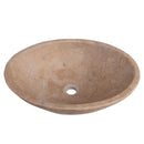 karina walnut travertine natural stone vessel sink honed and filled SKU KMRC16206W Size (W)16" (L)20.5" (H)6" side view product shot karina walnut travertine natural stone vessel sink honed and filled SKU KMRC16206W Size (W)16" (L)20.5" (H)6" side view product shot