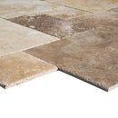 gobek mix antique French pattern set travertine tile size pattern set surface brushed filled edge chiseled SKU-20020080 product shot gobek mix antique French pattern set travertine tile size pattern set surface brushed filled edge chiseled SKU-20020080 product shot