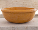 gobek natural golden sienna natural stone vessel sink honed and filled SKU KMRC166DI Size (D)16" (H)6"  side view product shot gobek natural golden sienna natural stone vessel sink honed and filled SKU KMRC166DI Size (D)16" (H)6"  side view product shot
