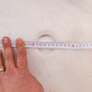 gobek natural stone white marble vessel sink bowl polished SKU NTRVS20 size (D)17" (H)6" drain hole measure view product shot gobek natural stone white marble vessel sink bowl polished SKU NTRVS20 size (D)17" (H)6" drain hole measure view product shot