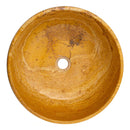 golden Sienna travertine natural stone Vessel Sink polished and filled size D16 H6 SKU EGEGSTR1673 top view golden Sienna travertine natural stone Vessel Sink polished and filled size D16 H6 SKU EGEGSTR1673 top view