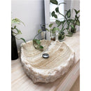 honey onyx natural stone vessel sink surface polished hand split size irregular SKU 202115 bathroom view honey onyx natural stone vessel sink surface polished hand split size irregular SKU 202115 bathroom view