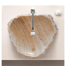 honey onyx natural stone vessel sink surface polished hand split size irregular SKU 202115 top view product shot honey onyx natural stone vessel sink surface polished hand split size irregular SKU 202115 top view product shot