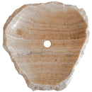 honey onyx natural stone vessel sink surface polished hand split size irregular SKU 202115 top view product shot honey onyx natural stone vessel sink surface polished hand split size irregular SKU 202115 top view product shot