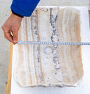 honey onyx rustic natural stone vessel sink SKU NTRSTC55 width measure view honey onyx rustic natural stone vessel sink SKU NTRSTC55 width measure view
