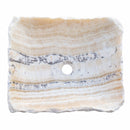 honey onyx rustic natural stone vessel sink SKU NTRSTC55 top view product shot honey onyx rustic natural stone vessel sink SKU NTRSTC55 top view product shot