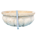 Natural Stone Honed Circular Light Travertine Vessel Sink SKU-20020022 metric height size Natural Stone Honed Circular Light Travertine Vessel Sink SKU-20020022 metric height size