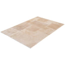 Light Beige Premium Travertine Tiles Antique Pattern Tumbled SKU-LBTPAPTUM angle view Light Beige Premium Travertine Tiles Antique Pattern Tumbled SKU-LBTPAPTUM angle view