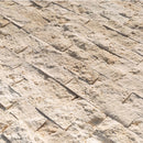 light beige travertine split face stone siding mosaic tile mesh size 12x12-SKU-20012360 close view light beige travertine split face stone siding mosaic tile mesh size 12x12-SKU-20012360 close view