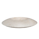 light travertine natural stone ufo shape sink honed and filled SKU NTRSTC17 Size (D)21" (H)6" side view product shot light travertine natural stone ufo shape sink honed and filled SKU NTRSTC17 Size (D)21" (H)6" side view product shot