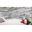 lilac marble stacked stone ledger panel size 6"x24" surface split face SKU-20012459 installed on kitchen backsplash lilac marble stacked stone ledger panel size 6"x24" surface split face SKU-20012459 installed on kitchen backsplash