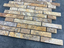 Scabos Travertine Strip Liner on 12" x 12" Mesh Mosaic Tile Scabos Travertine Strip Liner on 12" x 12" Mesh Mosaic Tile