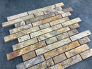Scabos Travertine Strip Liner on 12" x 12" Mesh Mosaic Tile Scabos Travertine Strip Liner on 12" x 12" Mesh Mosaic Tile
