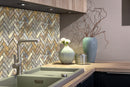 Scabos Travertine 1"x3" Herringbone on 12" x 12" Mesh Mosaic Tile Scabos Travertine 1"x3" Herringbone on 12" x 12" Mesh Mosaic Tile