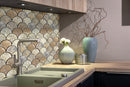 Scabos Travertine Laguna on 12" x 12" Mesh Mosaic Tile Scabos Travertine Laguna on 12" x 12" Mesh Mosaic Tile