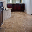 meandros walnut antique pattern set travertine tile SKU-10061703 installed view meandros walnut antique pattern set travertine tile SKU-10061703 installed view