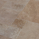 meandros walnut antique pattern set travertine tile SKU-10061703 close view meandros walnut antique pattern set travertine tile SKU-10061703 close view