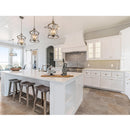 meandros walnut antique pattern set travertine tile SKU-10061703 installed view on the kitchen floor meandros walnut antique pattern set travertine tile SKU-10061703 installed view on the kitchen floor
