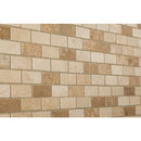 mixed beige walnut noce travertine tile mesh size 12x12-surface honed filled-SKU-10081280 angle view mixed beige walnut noce travertine tile mesh size 12x12-surface honed filled-SKU-10081280 angle view