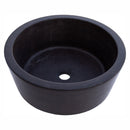 natural stone black andesite tapered sink honed matte SKU NTRSTC53 Size (D)16" (H)6" perspective view product shot natural stone black andesite tapered sink honed matte SKU NTRSTC53 Size (D)16" (H)6" perspective view product shot