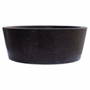 natural stone black andesite tapered sink honed matte SKU NTRSTC53 Size (D)16" (H)6" side view product shot natural stone black andesite tapered sink honed matte SKU NTRSTC53 Size (D)16" (H)6" side view product shot
