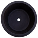 natural stone black andesite tapered sink honed matte SKU NTRSTC53 Size (D)16" (H)6" top view product shot natural stone black andesite tapered sink honed matte SKU NTRSTC53 Size (D)16" (H)6" top view product shot