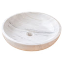 natural stone calacatta white marble vessel sink bowl polished SKU NTRVS10 size (D)19" (H)6" side view product shot natural stone calacatta white marble vessel sink bowl polished SKU NTRVS10 size (D)19" (H)6" side view product shot