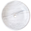 natural stone calacatta white marble vessel sink bowl polished SKU NTRVS10 size (D)19" (H)6" top view product shot natural stone calacatta white marble vessel sink bowl polished SKU NTRVS10 size (D)19" (H)6" top view product shot